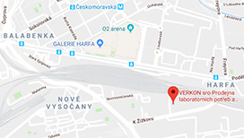 Verkon: Prodejna laboratorních potřeb Praha - mapa