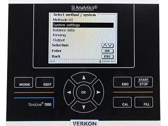 Automatický titrátor SI Analytics TitroLine 7000, typ 50/M1, displej