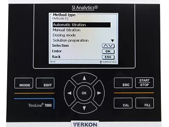 Automatický titrátor SI Analytics TitroLine 7000, typ 50/M1, displej