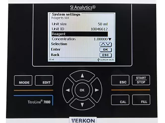 Automatický titrátor SI Analytics TitroLine 7000, typ 50/M1, displej