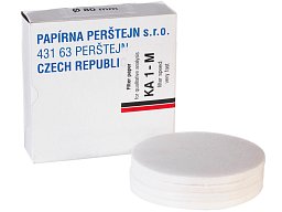 Filtrační papír pro kvalitativní analýzu KA-M, zpevněný za mokra, kruhové výseky, Papírny Perštejn