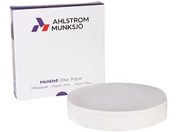 Filtrační papír pro kvalitativní analýzu, zpevněný za mokra, kruhové výseky, Munktell Ahlstrom