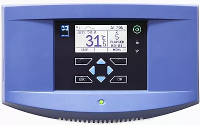 Ovládací panel ECO line s dobře čitelným displejem a intuitivním ovládáním. Ovládací prvky umístěny na fóliové klávesnici. Mechanická odezva tlačítek.