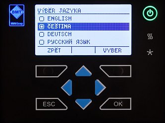 ECO line: Kompletní menu v češtině. Možnost výběru z více jazyků.