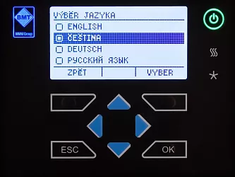 ECO line: Kompletní menu v češtině. Možnost výběru z více jazyků.