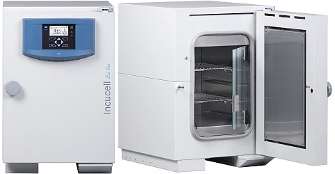 INCUCELL 22 ECO. Plášť z pozinkovaného ocelového plechu krytého vrstvou odolného vypalovaného laku, vnitřní dvouplášťová komora a vnitřní panel dveří z nerez oceli (AISI 304), vnitřní skleněné dveře, manuálně ovládaná větrací klapka.