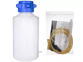 Odpadní láhev o objemu 4000 ml s výtokovou olivkou u dna. Součástí dodávky je i výtoková hadička.