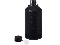 Láhev úzkohrdlá šedá, s mezivíčkem a očkem pro plombu, LDPE