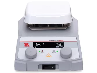 Typ e-G31HS04C s pracovní plochou o velikosti 102 x 102 mm a teplotním rozsahem +5 °C nad teplotou okolí až 500 °C.