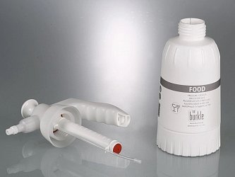 Ruční tlakový postřikovač s nastavitelnou tryskou a přetlakovým ventilem vhodný pro použití v potravinářském průmyslu. Objem 1200 ml.