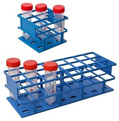 Stojany na 50ml centrifugační zkumavky Falcon s kapacitou 9 nebo 24 míst. Různé barvy.