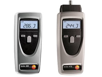 Laserové otáčkoměry Testo 465 a 470 jsou určeny pro bezkontaktní měření otáček pomocí reflexních značek. Vzdálenost mezi otáčkoměrem a měřeným objektem může být až 600 mm. Typ 470 nabízí kombinaci optického a mechanického měření otáček.