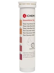 Testovací proužky Chemsolute pro stanovení tvrdosti vody, dělení 3–4–7–14–21 °dH.