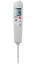 Testo 826-T4 je kompaktní teploměr, který umožňuje bezkontaktní měření povrchové teploty a zároveň kontrolu teploty jádra prostřednictvím vpichovací sondy. Poskytuje rychlé a přesné výsledky, zároveň splňuje požadavky HACCP.