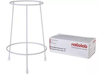 Kovové stojánky na sáčky na laboratorní odpad nabízíme ve dvou variantách: pro sáčky o rozměru 200 x 300 nebo 300 x 500 mm.