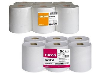 Jistě oceníte i dva typy papírových ručníků v roli se středovým odvinem, které jsou vhodné do zásobníků MR 3. Ručníky s perforací i bez perforace mají výbornou savost.