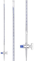 Nově nabízíme i byrety s přímým kohoutem se skleněným kladívkem a Schellbachovým pruhem o objemu 25 a 50 ml.