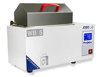 Série WB bez cirkulace nabízí 3 modely vodních lázní s objemem 5, 12 a 22 litrů. Teplotní rozsah od +5 °C nad teplotou okolí až 100 °C. Časovač, vizuální i akustický alarm.