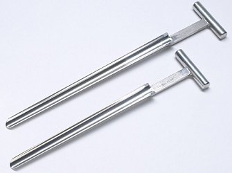 Nerezové vzorkovače na máslo s hloubkou zavrtání 255 nebo 320 mm.