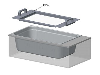 Adaptér je nutný při použití plného plochého víka nebo šikmého/sedlového víka. Stejný adaptér se používá i pro závěsné koše s pružinami nebo stojany na zkumavky.