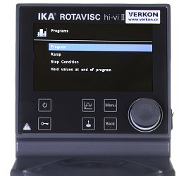 Rotační viskozimetr IKA Rotavisc hi-vi II Complete – ukázka menu