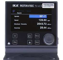 Rotační viskozimetr IKA Rotavisc hi-vi II Complete – ukázka menu