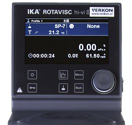 Rotační viskozimetr IKA Rotavisc hi-vi II Complete – ukázka menu