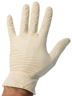 Rukavice latexové, jednorázové, bez pudru