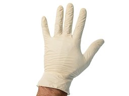 Rukavice latexové, jednorázové, bez pudru