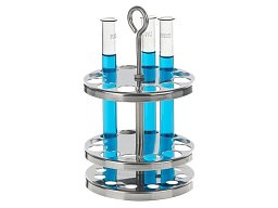 Stojan na zkumavky, kulatý, nerezový