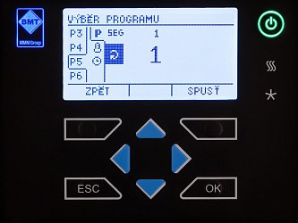 9 programů, 2 kroky v každém programu, možnost až 99 opakování (cyklů).