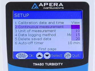 Turbidimetr Apera TN480 pro měření v souladu se zásadami GLP