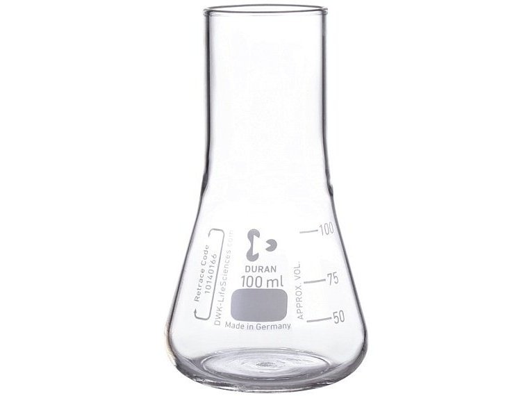 Baňka kuželová dle Erlenmeyera kultivační, Duran