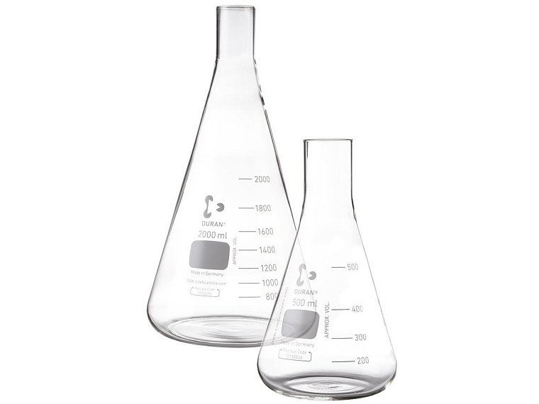 Baňka kuželová dle Erlenmeyera kultivační, Duran