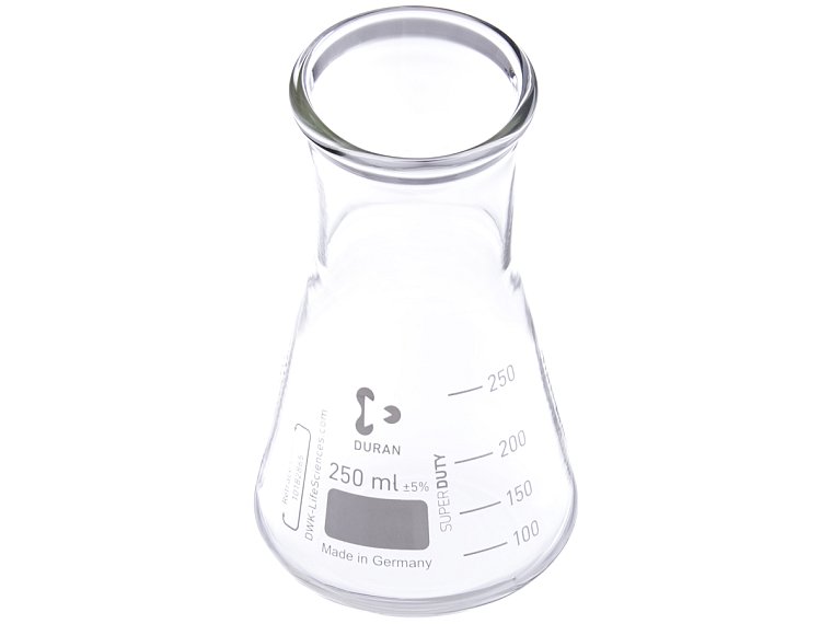 Baňka kuželová dle Erlenmeyera širokohrdlá, silnostěnná, DURAN