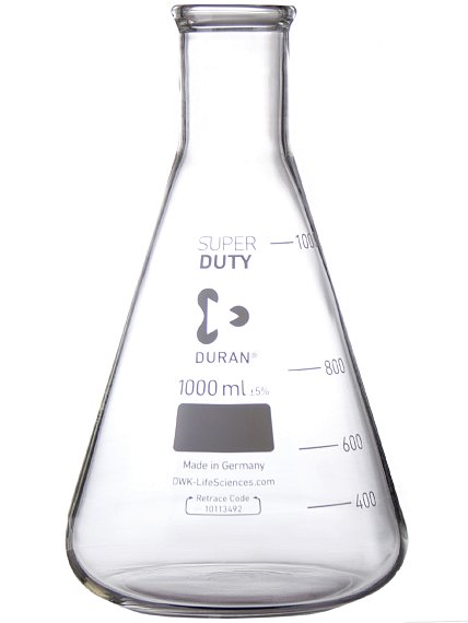 Baňka kuželová dle Erlenmeyera úzkohrdlá, silnostěnná, DURAN