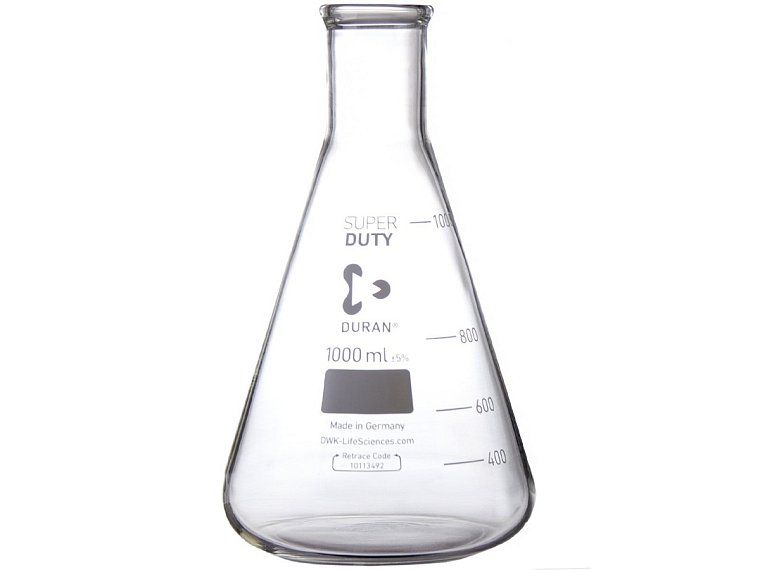 Baňka kuželová dle Erlenmeyera úzkohrdlá, silnostěnná, DURAN