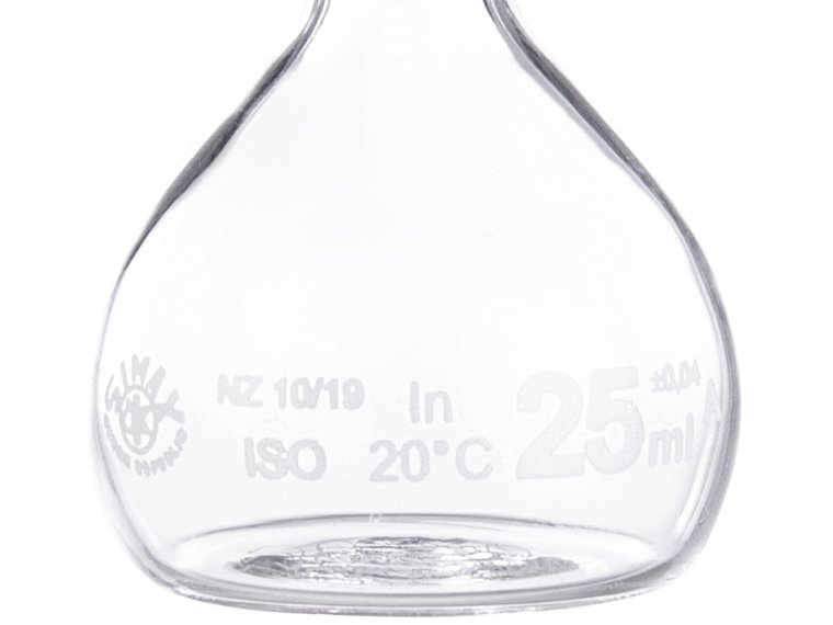 Baňka odměrná, třída přesnosti A, s NZ a skleněnou zátkou, ověřená, SIMAX