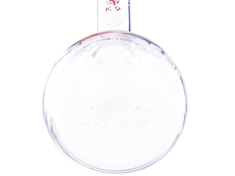 Baňka odměrná, třída přesnosti A, s NZ a skleněnou zátkou, ověřená, SIMAX