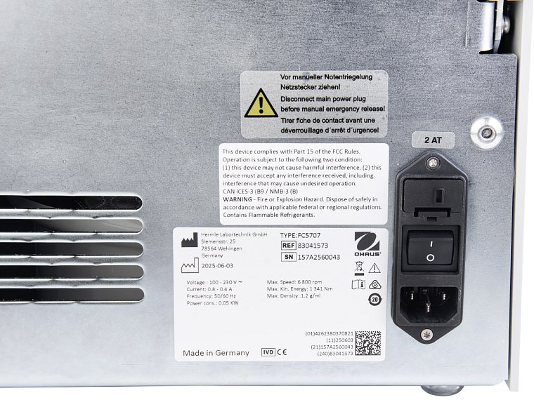 Centrifuga stolní Ohaus Frontier FC 5707 CE IVD