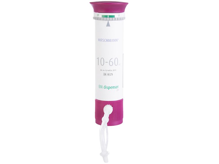 Dávkovač EM PP s nastavitelným objemem, Hirschmann