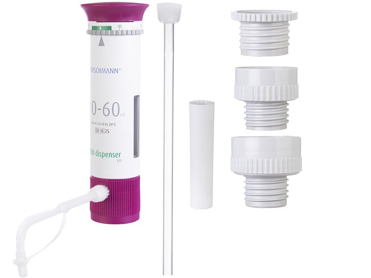 Dávkovač EM PP s nastavitelným objemem, Hirschmann