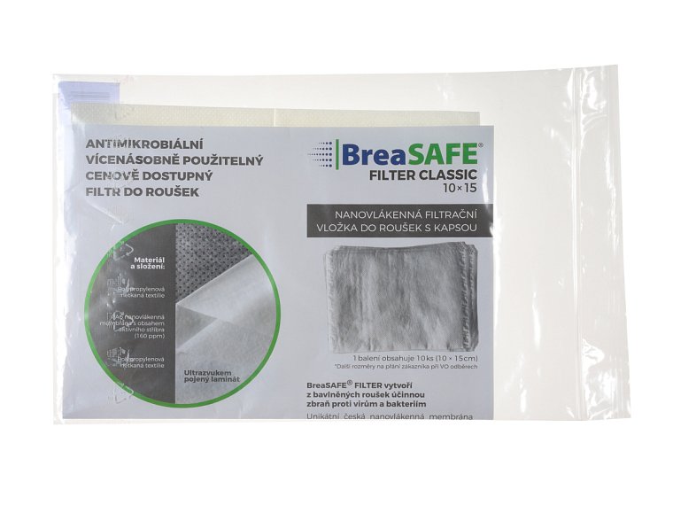 Filtr BreaSAFE do roušek, nanovlákenný, opakovaně použitelný