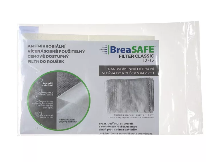Filtr BreaSAFE do roušek, nanovlákenný, opakovaně použitelný