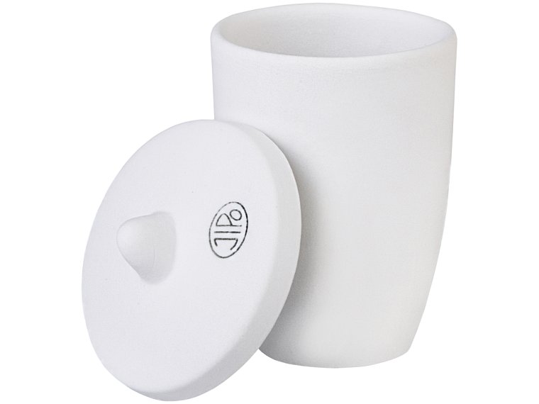 Kelímek pro stanovení prchavé kapaliny, porcelánový s víčkem