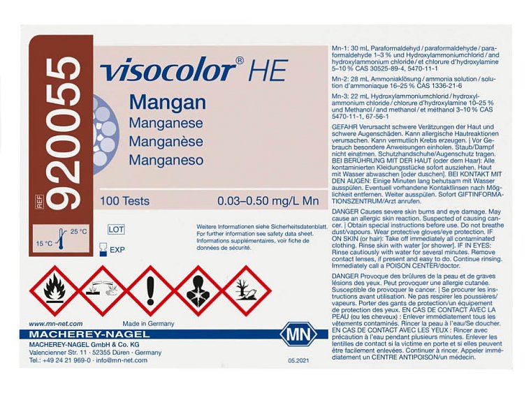 Kity analytické VISOCOLOR HE pro vysoce citlivou kolorimetrickou nebo odměrnou analýzu vody