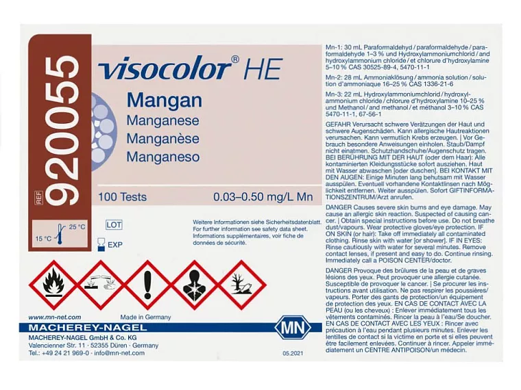 Kity analytické VISOCOLOR HE pro vysoce citlivou kolorimetrickou nebo odměrnou analýzu vody