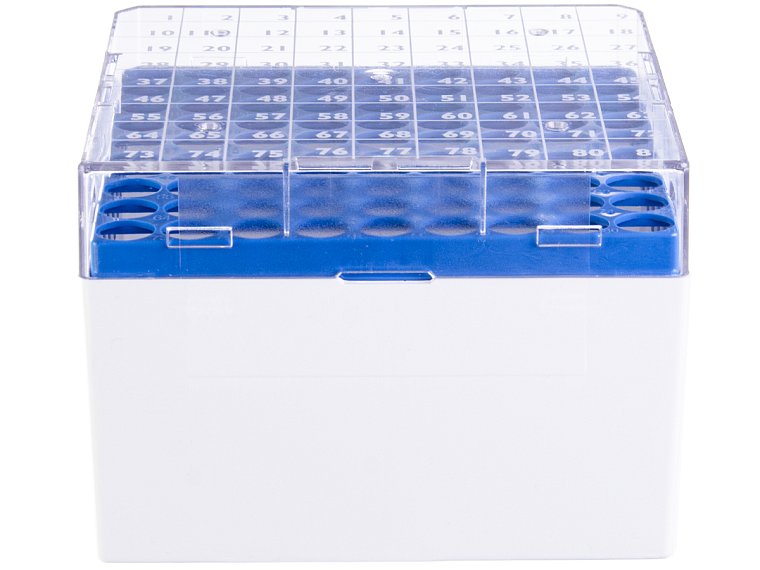 Kryobox s mřížkou a průhledným víkem, 81 míst, PC