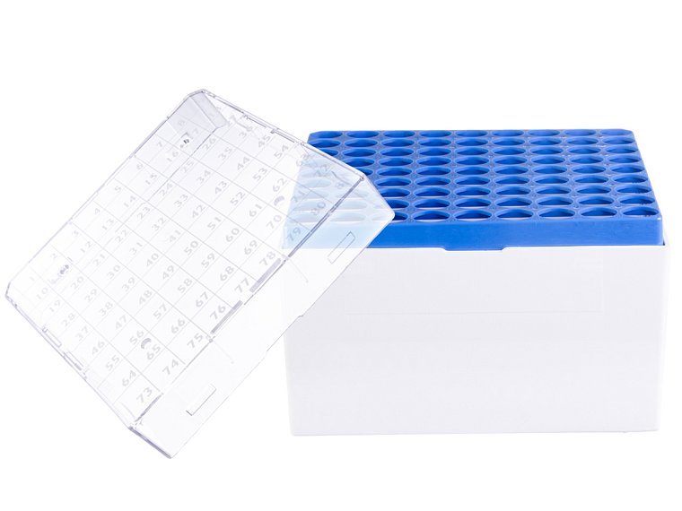 Kryobox s mřížkou a průhledným víkem, 81 míst, PC