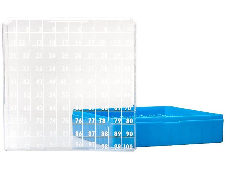 Kryobox s průhledným víkem, 100 míst, PC